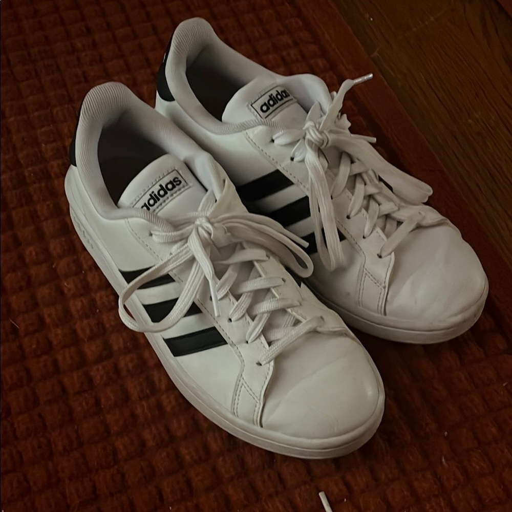 Adidas White and Black Superstar Sneakers